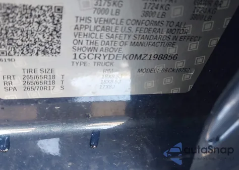 2021 Chevrolet Silverado 1500 4Wd Standard Bed Lt from USA, damaged, VIN 1GCRYDEK0MZ198856